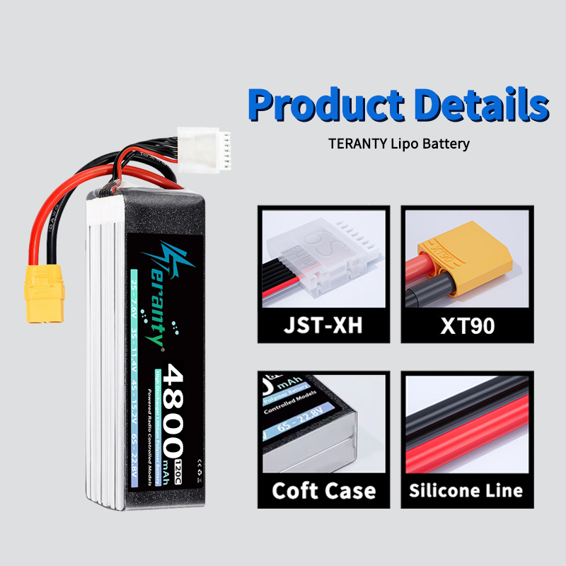 Bateria Lipo TERANTY 6S 4800mA - Drone Battery Connector avaliação e preço